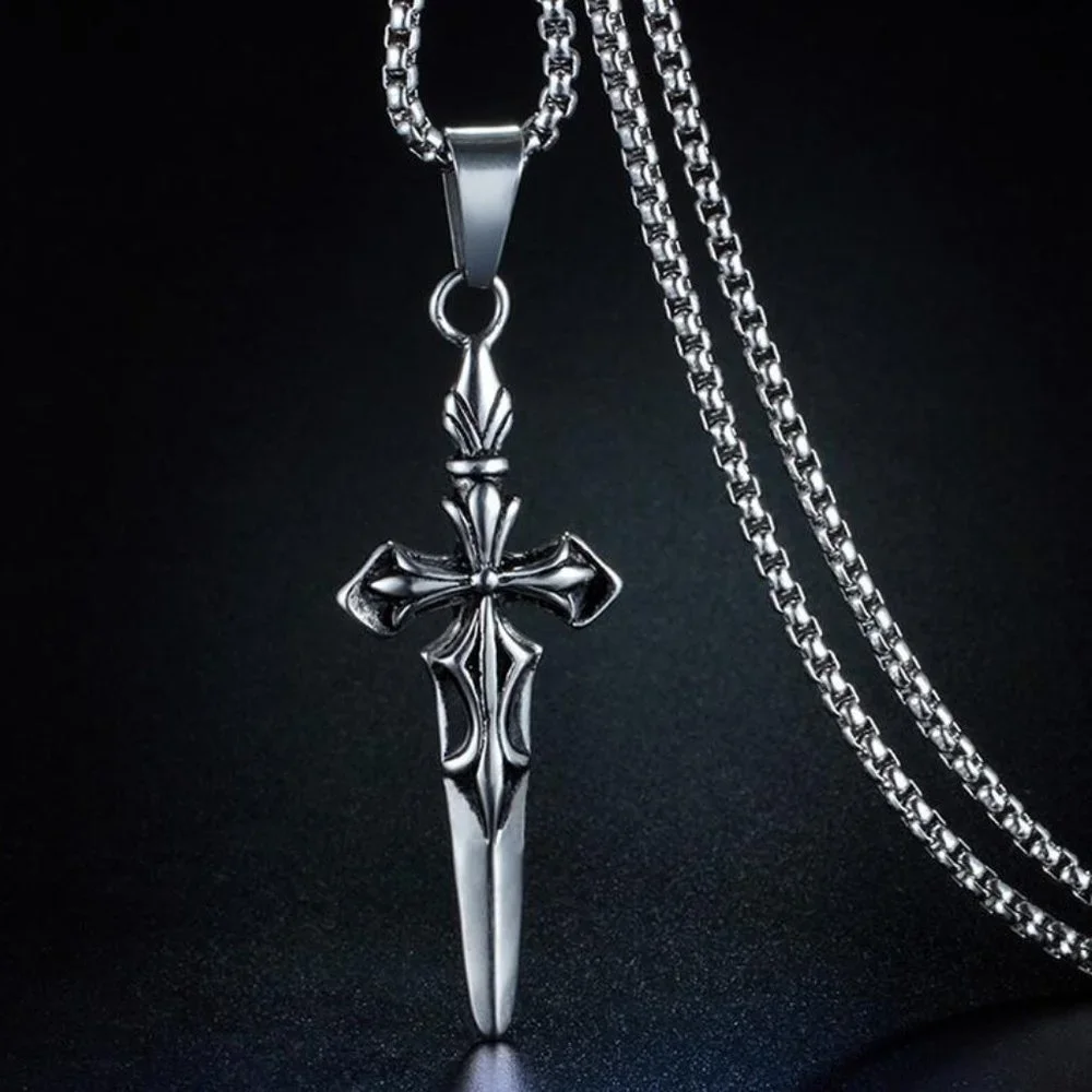 ❤️Fashion cross hip hop pendant necklace for women/men, N90201P180